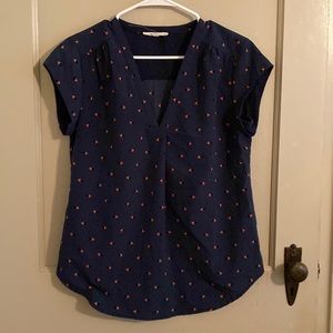 Navy blue blouse with triangle print